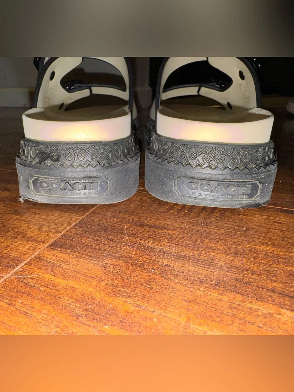 Coach Women's Black and White Lainey Sandal